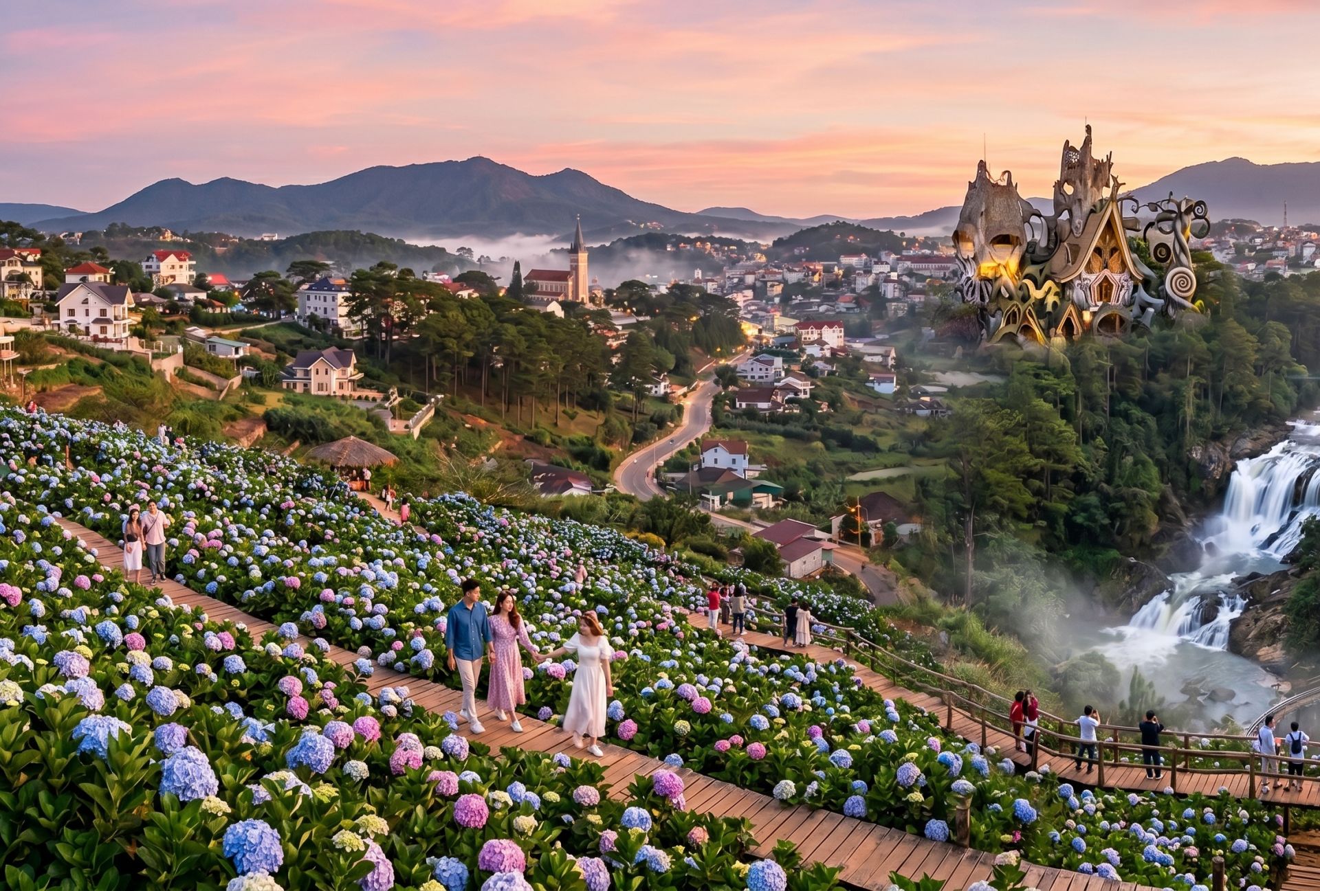 大叻花園火車站瀑布